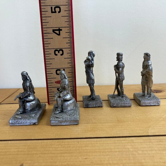 Frontiersman & Native American Pewter Figurine Set of 5 Poet Collectables Canada - Picture 2 of 8